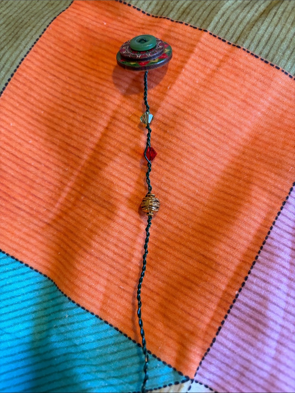 Colorful Button & Bead flower
